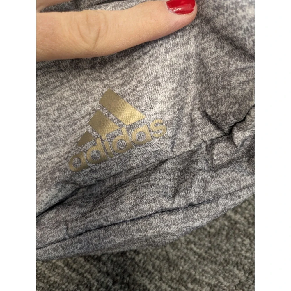 Adidas Heather‎ Gray Fanny Pack Waist Bag Gold Logo 9x7